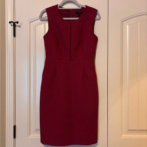 J. Crew Textured Sleeveless Burgundy Midi Dress
